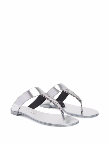Sandale Giuseppe Zanotti de cristal argintiu