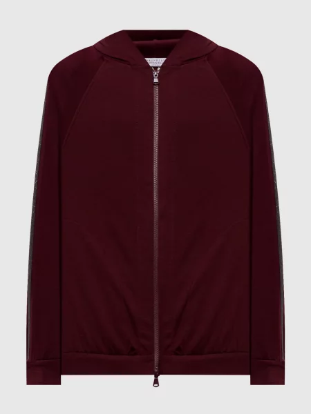 Бордова спортивна куртка з шовком Brunello Cucinelli