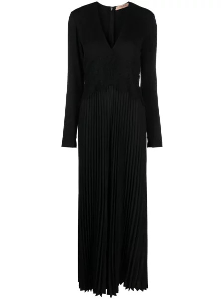 Salopetă Twinset plisată din dantelă negru