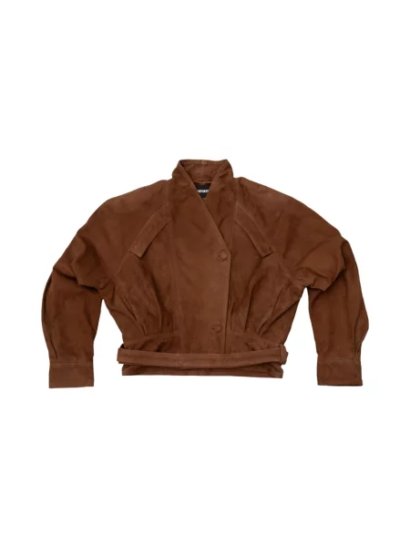 Kurtka skórzana Rotate Birger Christensen brązowa