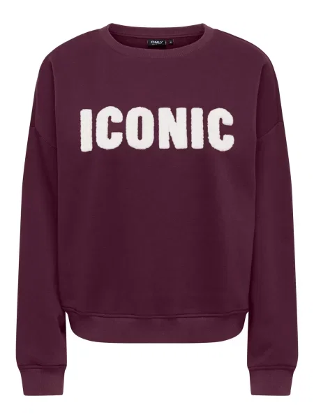 ONLY Svetr ONLSweat bordó bílá