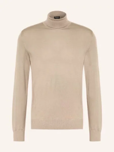 Zegna Golf Z Kaszmiru beige beżowy
