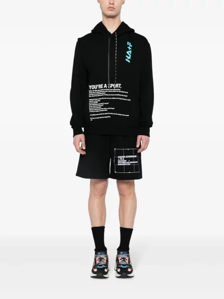 Hanorac cu glugă Haider Ackermann cu imagine negru