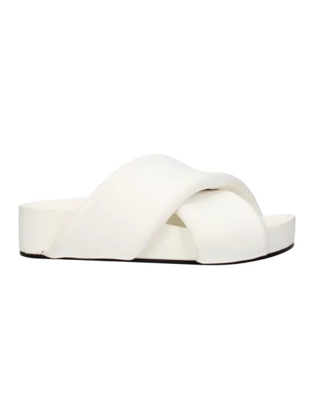 Klapki Jil Sander skórzane białe