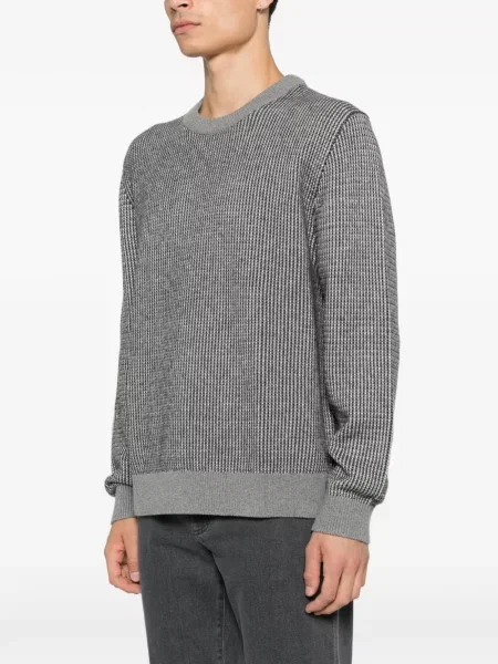 Pulover Calvin Klein cu decolteu rotund gri