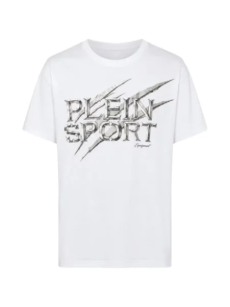 Tricou sport Plein Sport cu imagine cu decolteu rotund alb