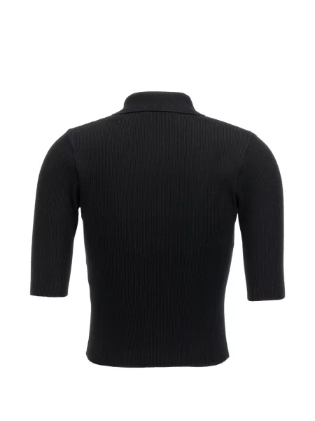 Tricou polo Auralee tricotate negru