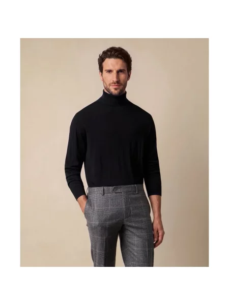 Sweter z golfem Brooks Brothers wełniany czarny
