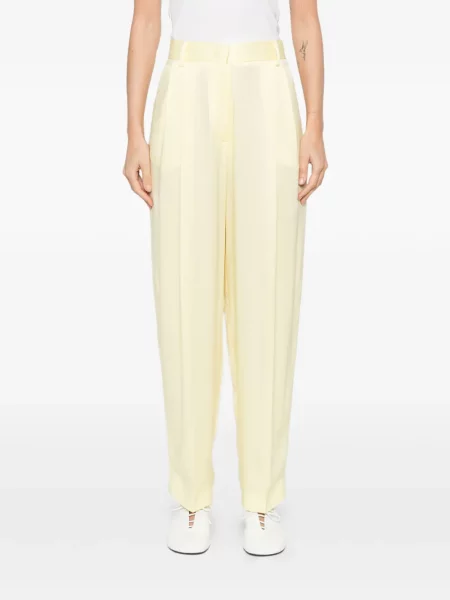 Πλισέ κωνικό παντελόνι Fabiana Filippi κίτρινο