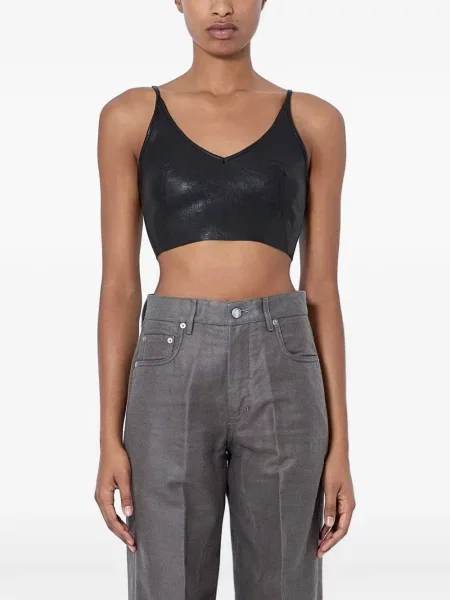 Top Rick Owens cu decolteu în V negru
