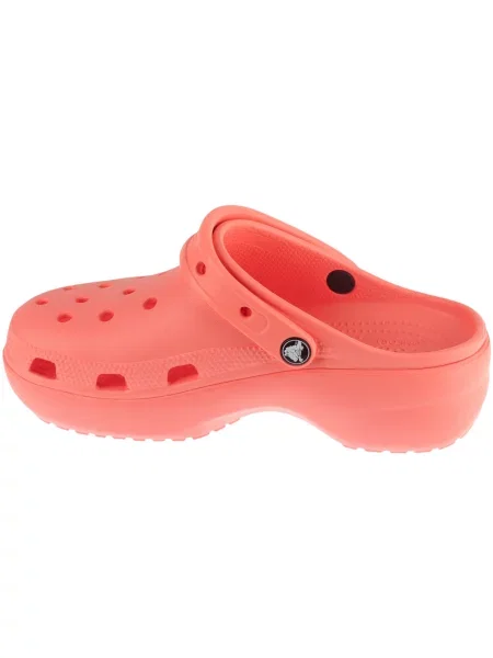 Klasické pantofle Crocs na platformě růžové