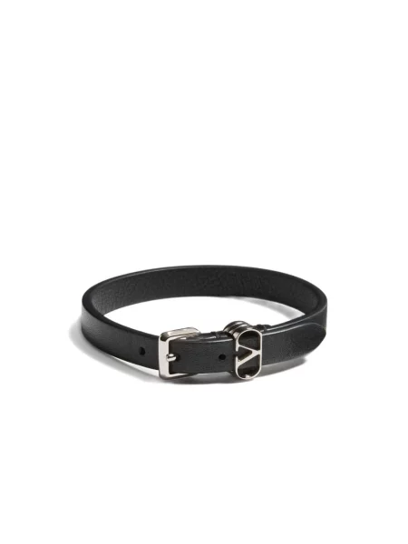 Lniana bransoletka Valentino Garavani elegancka czarna