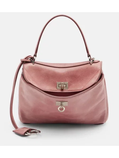 Mała mały torebka skórzana Balenciaga skórzana różowa