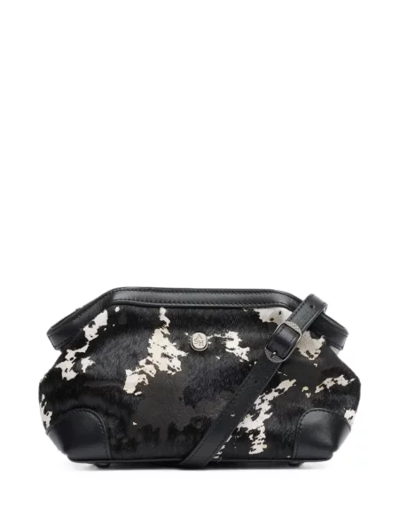 Geantă Ash din piele cu imagine cu model leopard negru