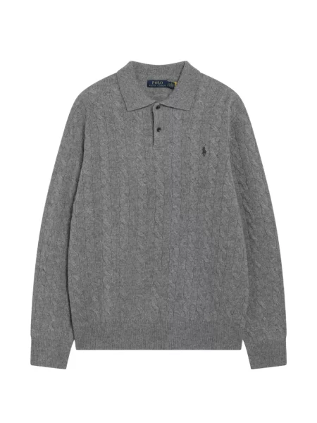 Lung tricou polo Polo Ralph Lauren tricotate fără mâneci alb