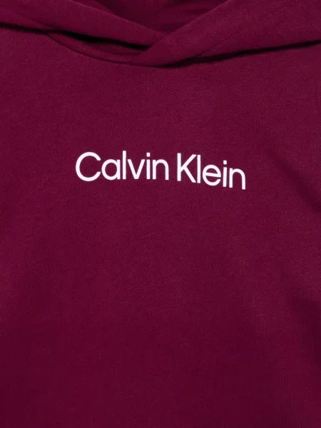 Bluza z kapturem dziecięca Calvin Klein fioletowa