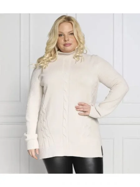 Persona by Marina Rinaldi Pulover ALBUM Plus size cu adaos de lână și cașmir bej