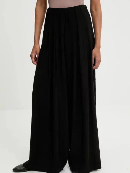 Панталон Answear Lab с широка каройка с висока талия черно