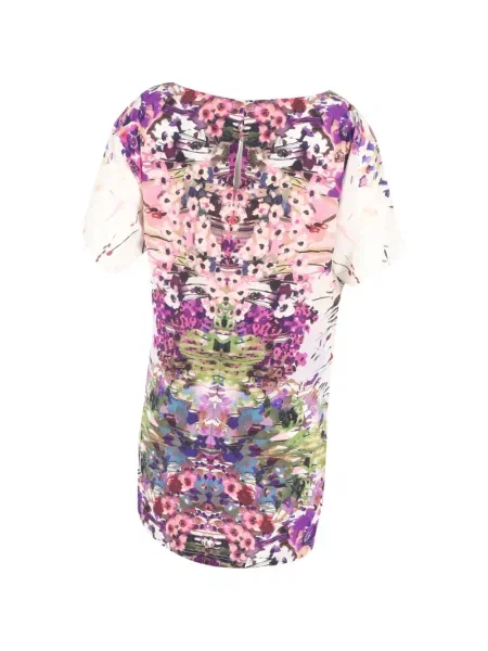 Bluză Theia de mătase cu model floral alb