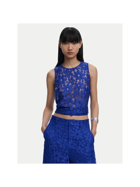Desigual Felső Tanatos Slim Fit kék