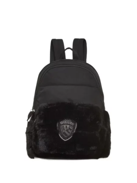 Kožešinový lem batoh Blauer s kožíškem černý