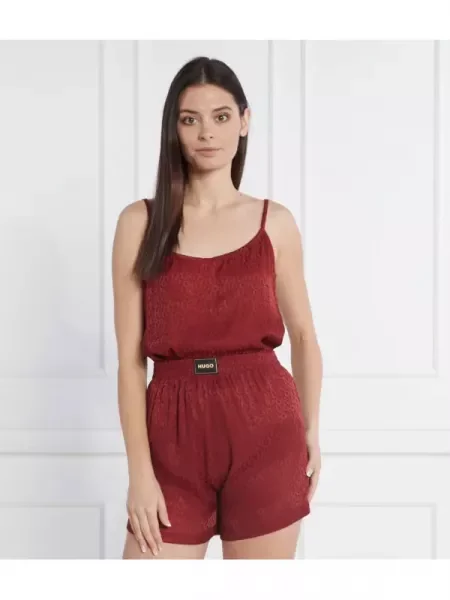 Hugo Bodywear Top de pijama SATINOIR roșu