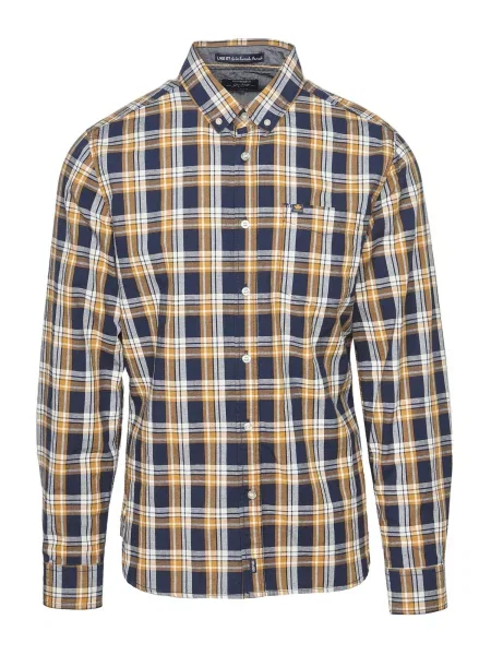 KOROSHI Cămașă albastru / ocru alb