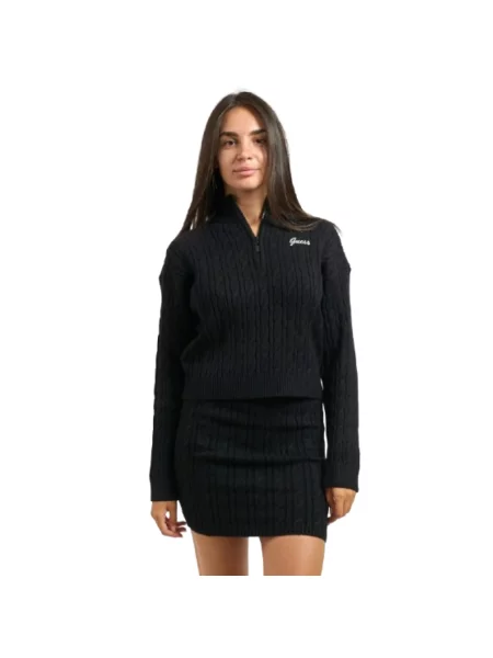 Sweter z golfem Guess czarny