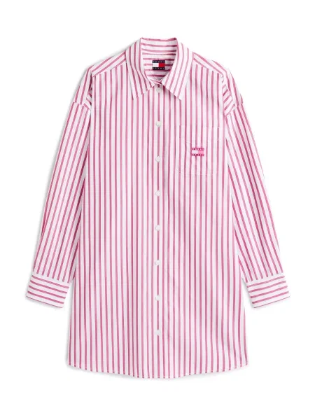 Tommy Jeans Rochie tip cămașă roz