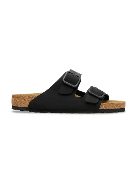 Birkenstock natikači nubukovani Arizona Wire Buckle črna