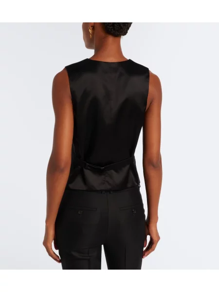 Vestă Saint Laurent din cașmir negru