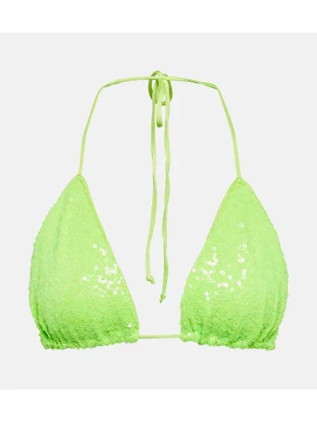 Bikini Norma Kamali cu paiete verde