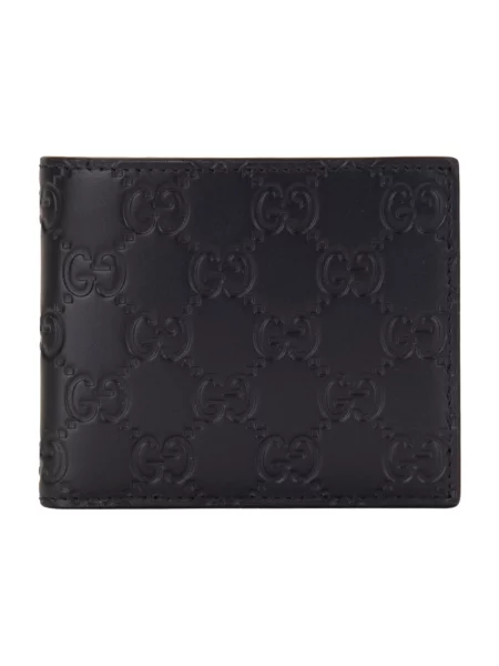 Portfel Gucci skórzany z logo niebieski