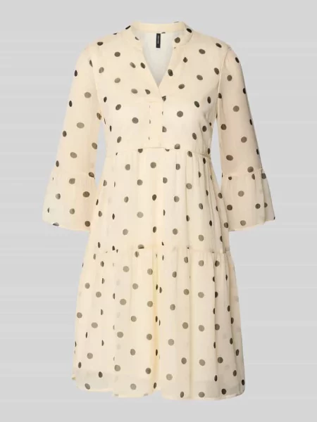 Dopasowana sukienka mini z dekoltem w serek model SMILLA' Vero Moda biała