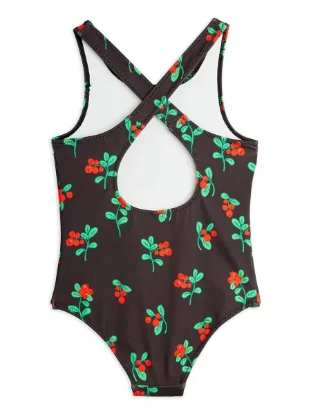 Mini Rodini Jednodílné dětské plavky Lingonberries černé