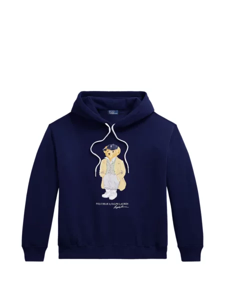 Fleece polo Polo Ralph Lauren με κέντημα με λαιμόκοψη v κόκκινο