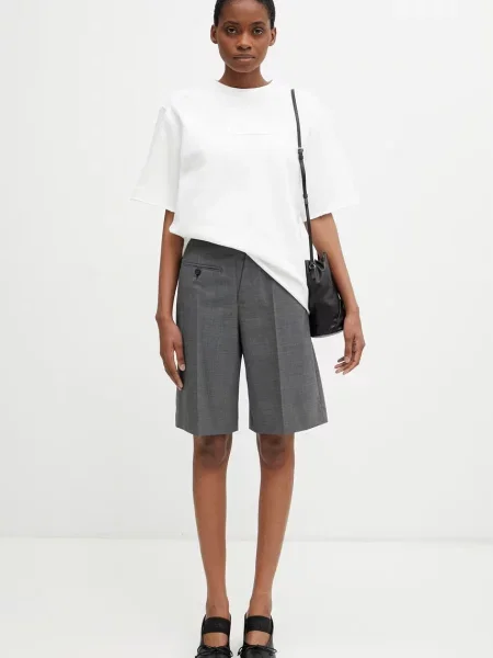 Maison Margiela дамска тениска тип бельо с черно