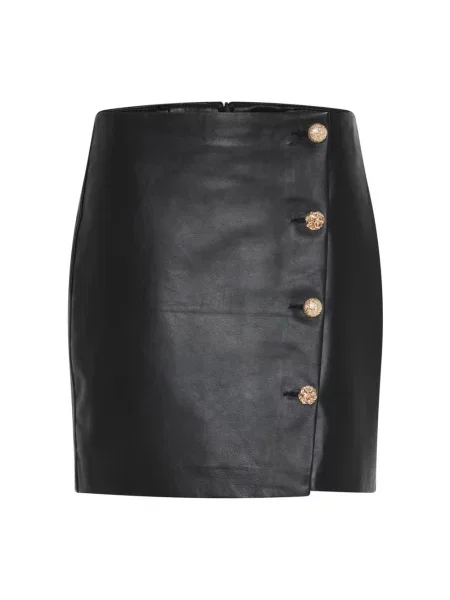 Spódnica skórzana Bruuns Bazaar czarna