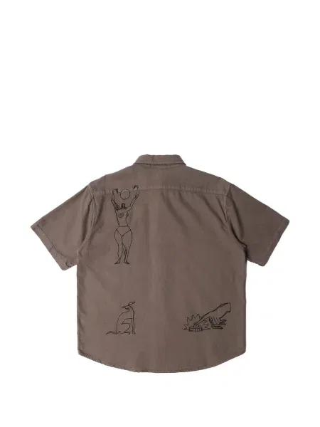 Cămașă By Parra cu broderie maro