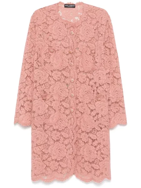 Palton Dolce & Gabbana din dantelă roz