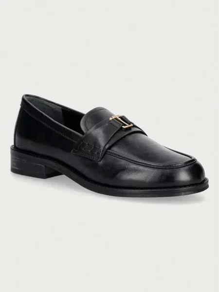 Twinset loafers slip-on pentru femei din piele negru