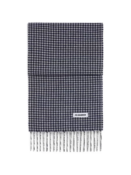 Fular Jil Sander în carouri albastru
