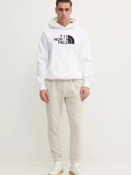 The North Face bluza Drew Peak z kapturem z nadrukiem beżowy