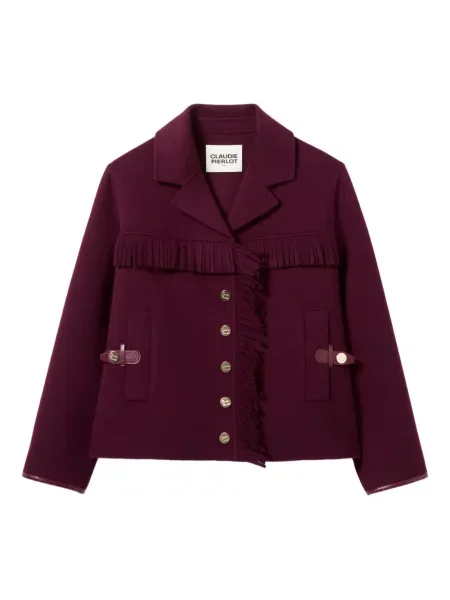 Palton Claudie Pierlot cu franjuri violet