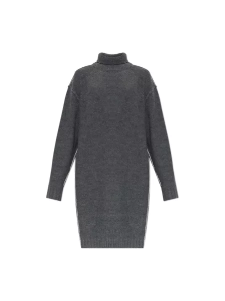 Maison Margiela sukienka sweterkowa z wełną szara