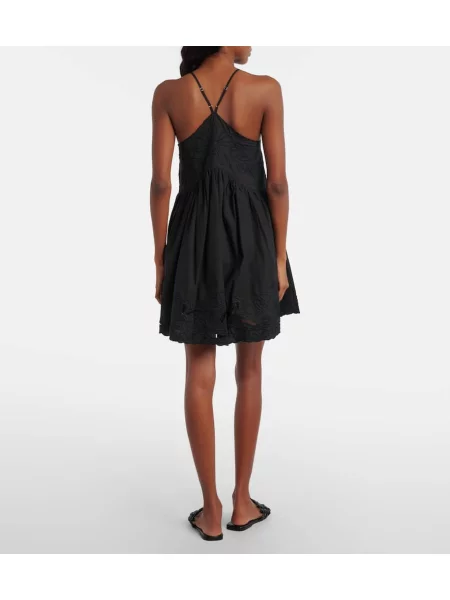 Rochie Juliet Dunn cu broderie din poplin negru