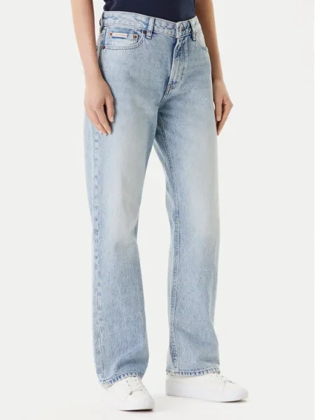 Calvin Klein Jeans Blugi Signature Straight Fit albastru