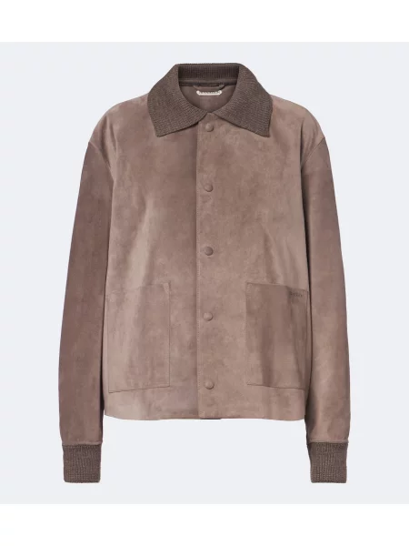 Geacă Jw Anderson din piele de căprioară gri