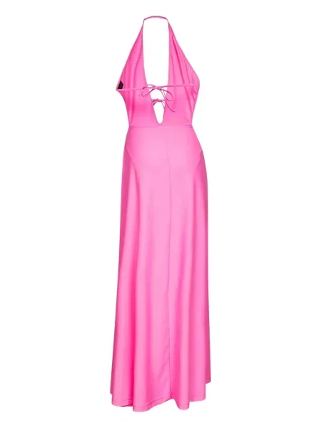 Rochie maxi Balenciaga cu gât halter de costum roz