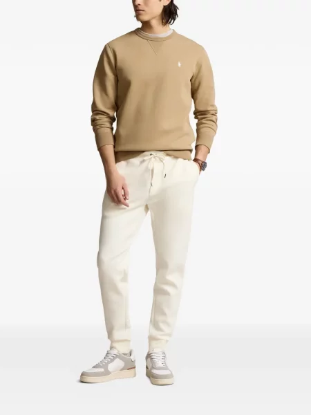 Tricou polo Polo Ralph Lauren cu glugă cu blană cu broderie roșu